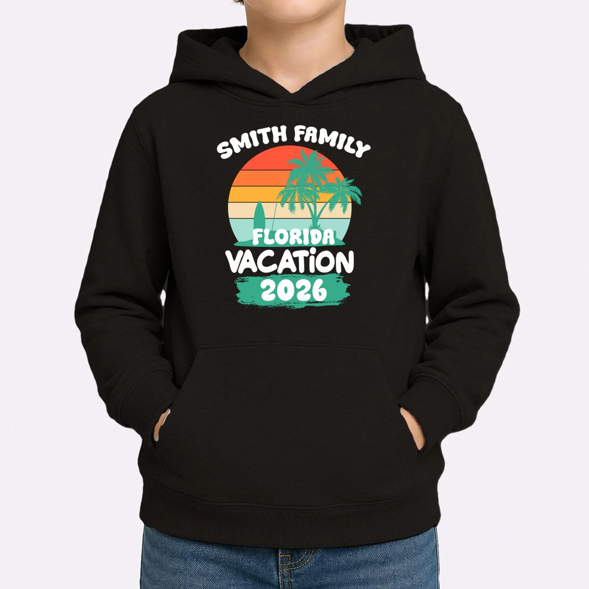 Custom Family Vacation Trip Personalized Kids Hoodie - Front 1