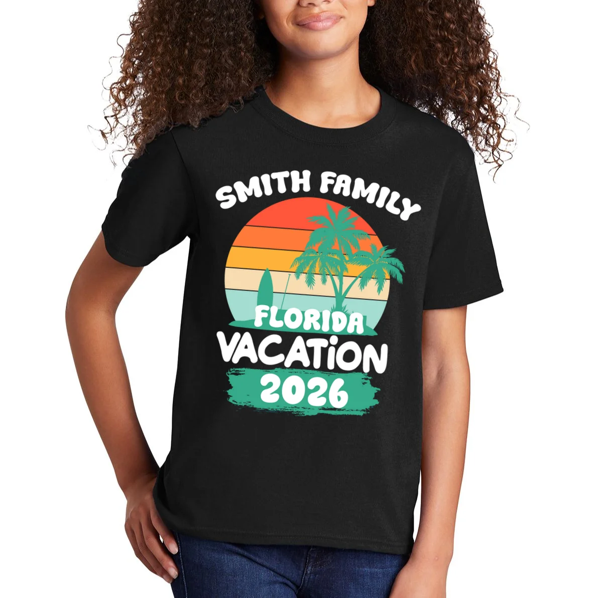 Custom Family Vacation Trip Personalized Kids T-Shirt - Front 1