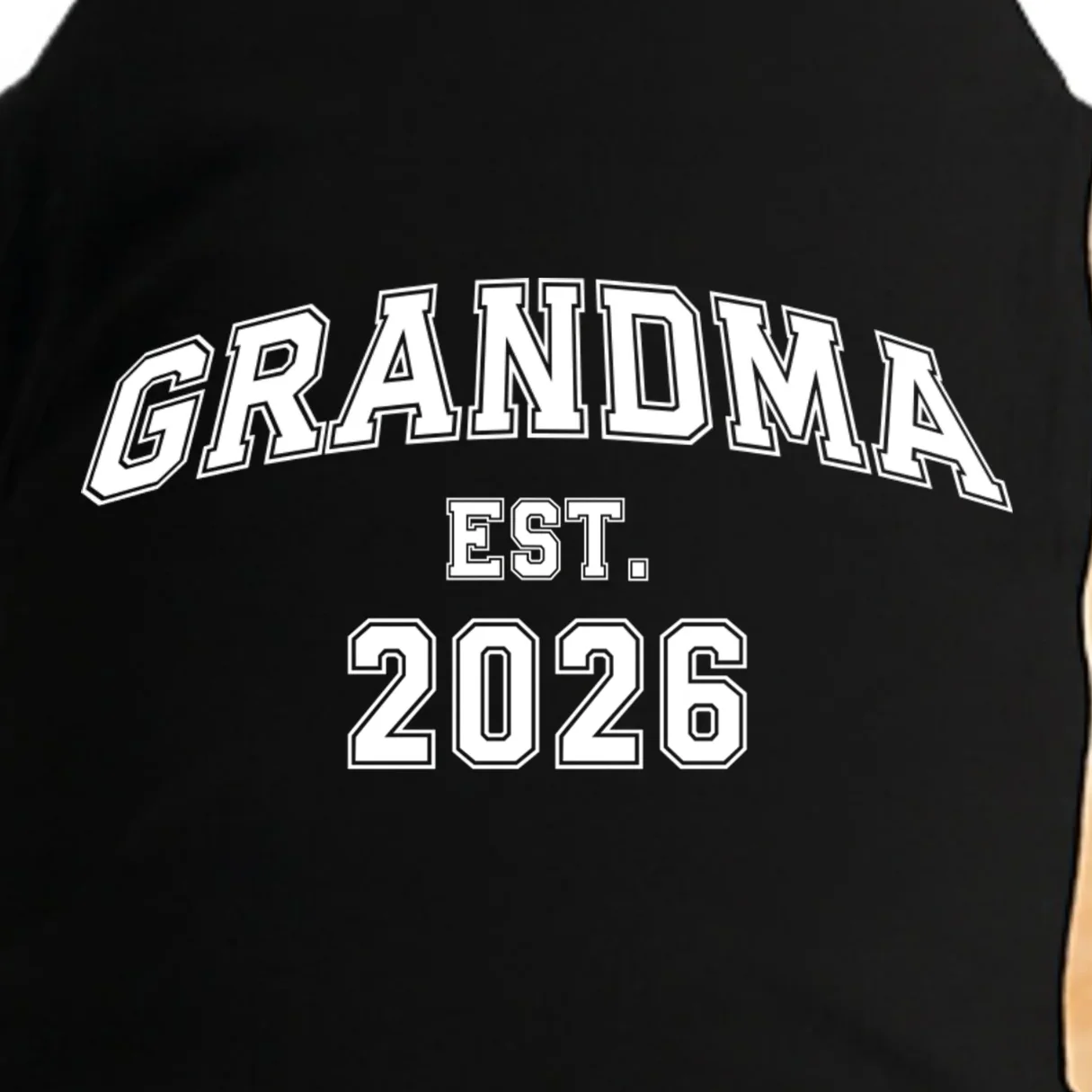 Custom Grandma, Grandpa, Mom, Dad Est. 2026 Custom Text and YearDoggie Tank - Front - Close-up