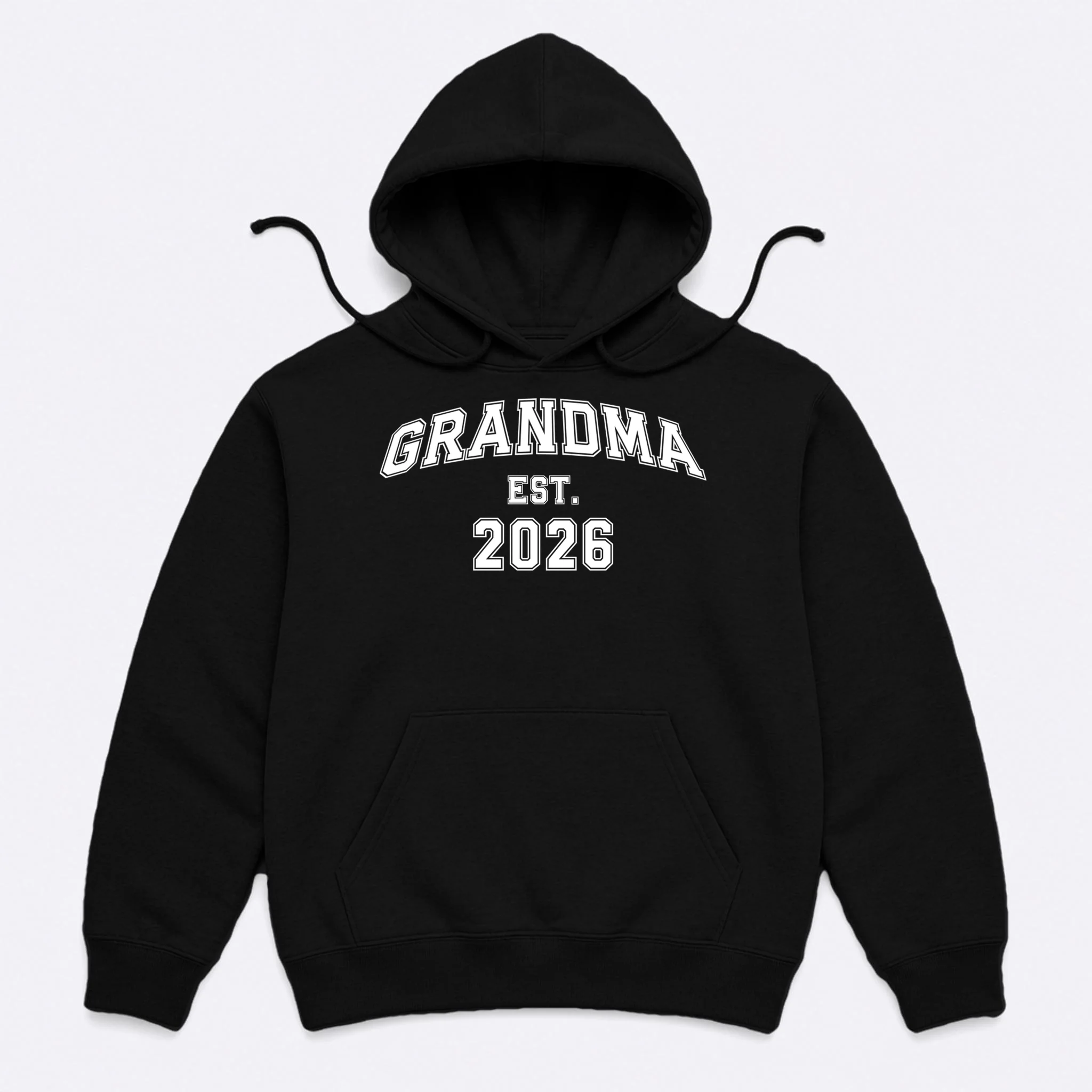 Custom Grandma, Grandpa, Mom, Dad Est. 2026 Custom Text and YearMen's Hoodie - Front
