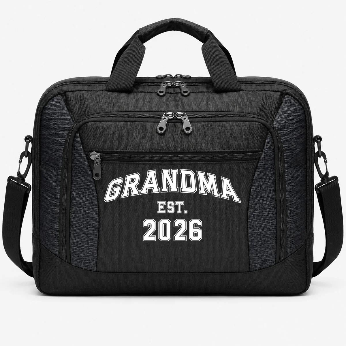 Custom Grandma, Grandpa, Mom, Dad Est. 2026 Custom Text and YearBriefcase - Front