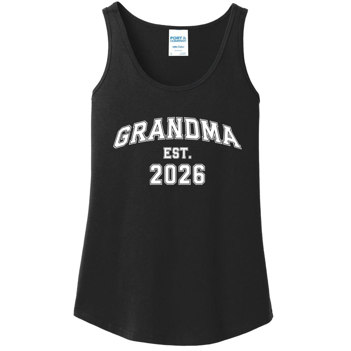 Custom Grandma, Grandpa, Mom, Dad Est. 2026 Custom Text and YearWomen's Tank Top - Front