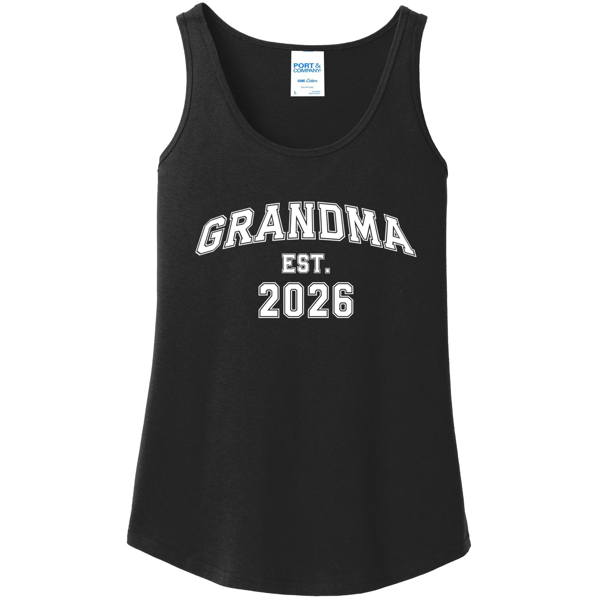 Custom Grandma, Grandpa, Mom, Dad Est. 2026 Custom Text and YearWomen's Tank Top - Front