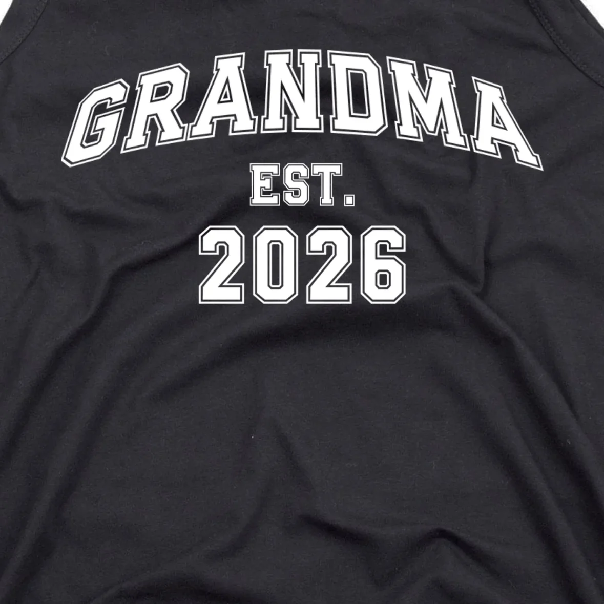 Custom Grandma, Grandpa, Mom, Dad Est. 2026 Custom Text and YearMen's Tank Top - Front - Close-up