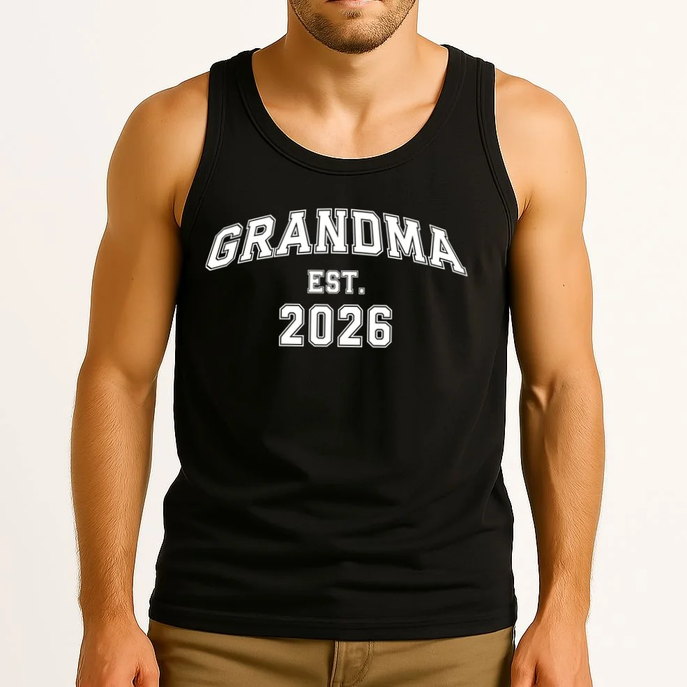 Custom Grandma, Grandpa, Mom, Dad Est. 2026 Custom Text and YearTank Top - Front 2