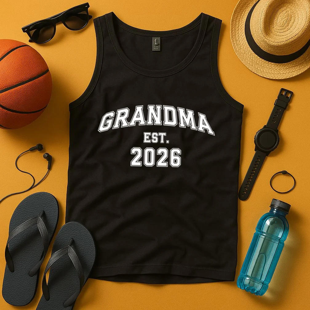 Custom Grandma, Grandpa, Mom, Dad Est. 2026 Custom Text and YearTank Top - Front 3
