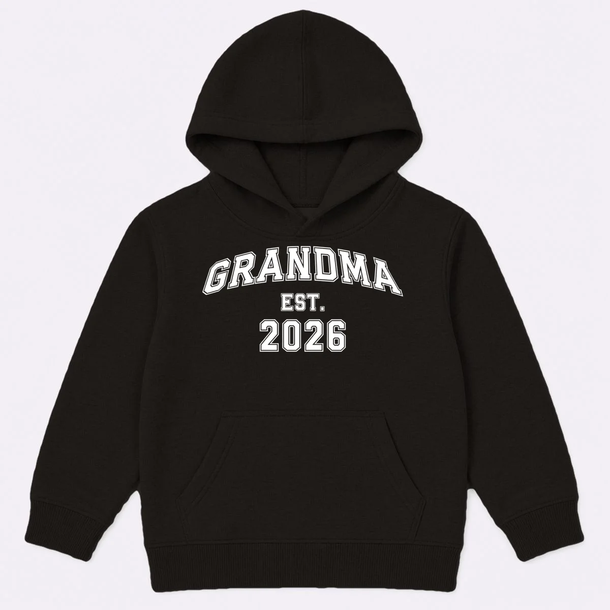 Custom Grandma, Grandpa, Mom, Dad Est. 2026 Custom Text and YearKids Hoodie - Front