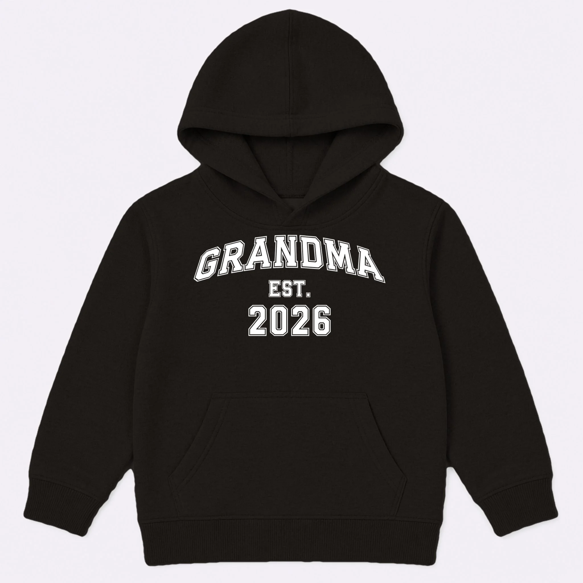 Custom Grandma, Grandpa, Mom, Dad Est. 2026 Custom Text and YearKids Hoodie - Front