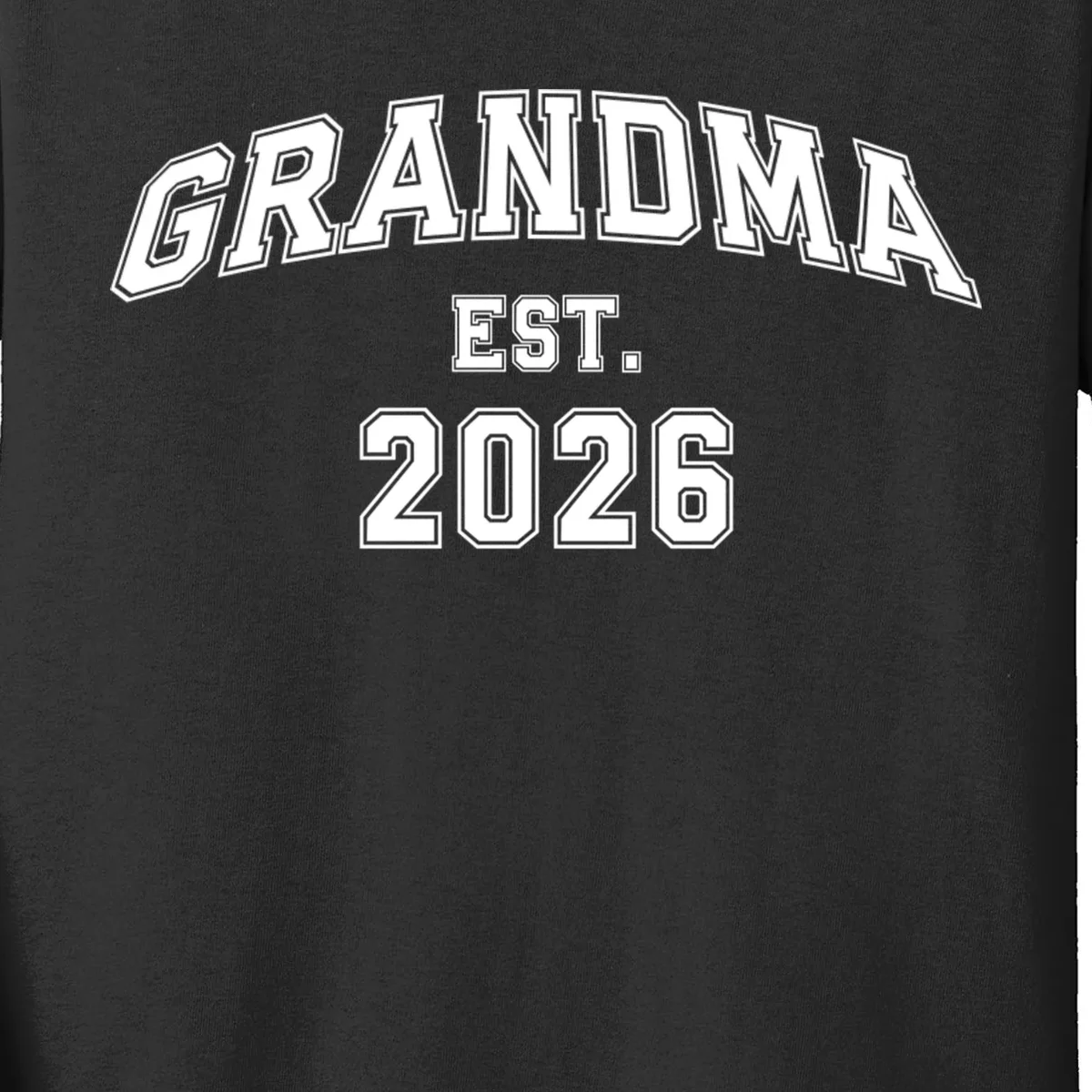 Custom Grandma, Grandpa, Mom, Dad Est. 2026 Custom Text and YearKids Long Sleeve Shirt - Front - Close-up