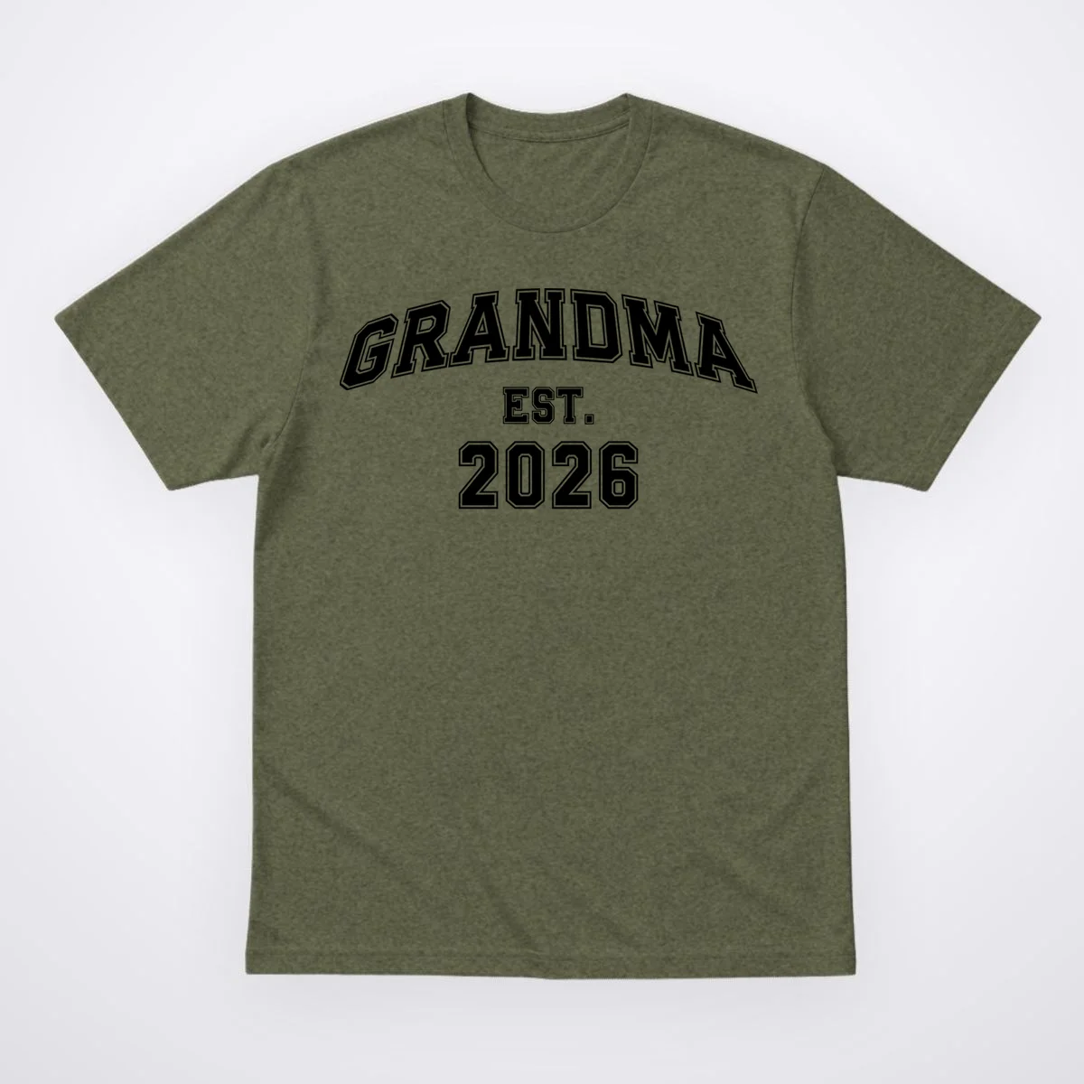 Custom Grandma, Grandpa, Mom, Dad Est. 2026 Custom Text and YearMen's T-Shirt - Front