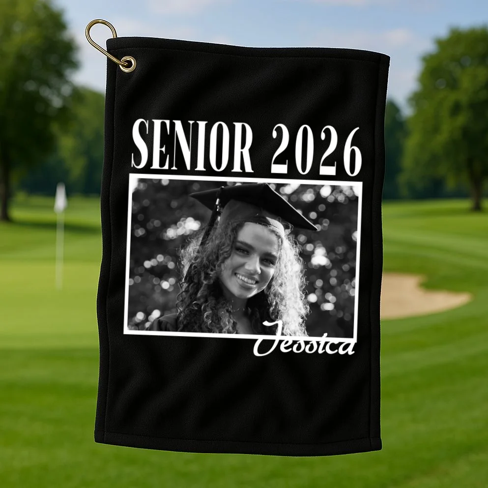 Custom graduation Personalized Graduate 2026 Golf Towel - Front 1