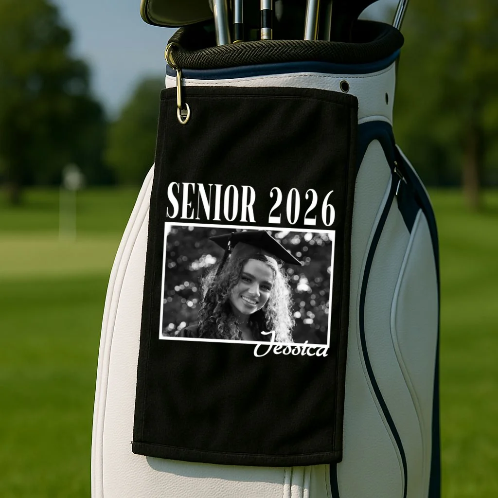 Custom graduation Personalized Graduate 2026 Golf Towel - Front 2