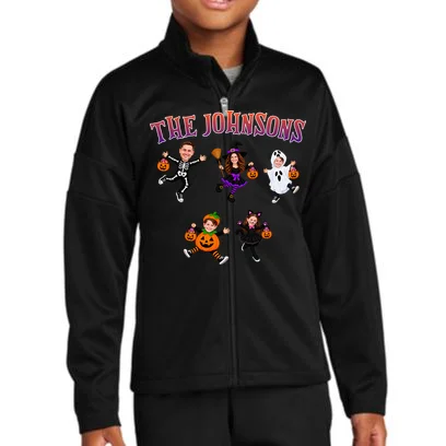 Personalized Halloween Family Photo Kids Jacket - Custom Faces & Name Front