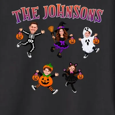 Personalized Halloween Family Photo Men's Button Up - Custom Faces & Name - Front - Close-up