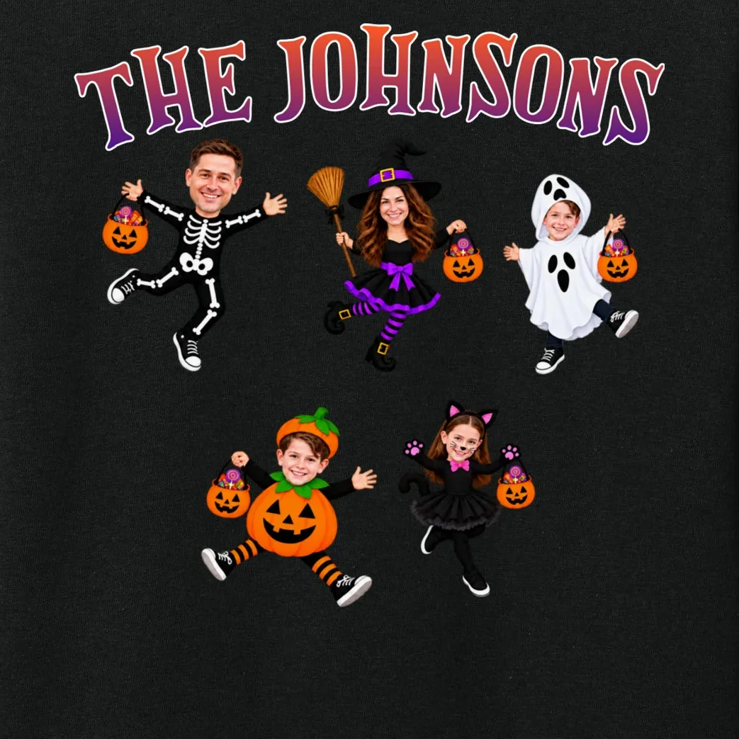 Personalized Halloween Family Photo Kids Long Sleeve Pajamas - Custom Faces & Name - Front - Close-up