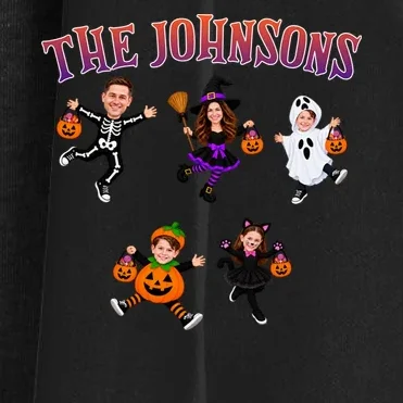 Personalized Halloween Family Photo Women's Cardigan - Custom Faces & Name - Front - Close-up
