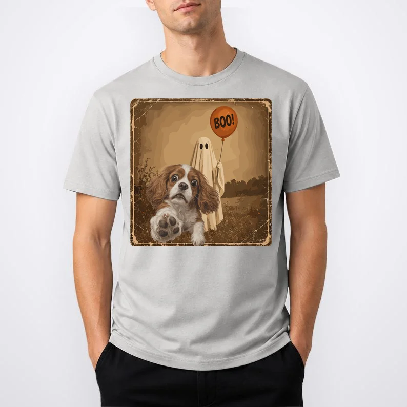 Custom Halloween Dog Portrait Personalized Pet Halloween Shirt Spooky Season Men's T-Shirt - Front 1