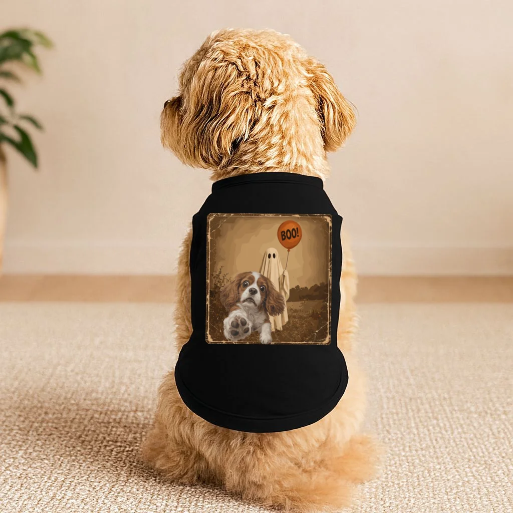 Custom Halloween Dog Portrait Personalized Pet Halloween Shirt Spooky Season Doggie Tank - Front 1