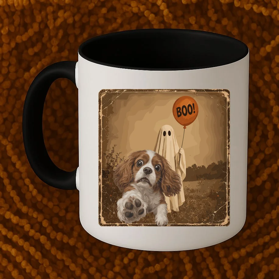 Custom Halloween Dog Portrait Personalized Pet Halloween Shirt Spooky Season Mug - Front 1