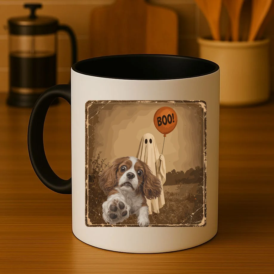 Custom Halloween Dog Portrait Personalized Pet Halloween Shirt Spooky Season Mug - Front 3