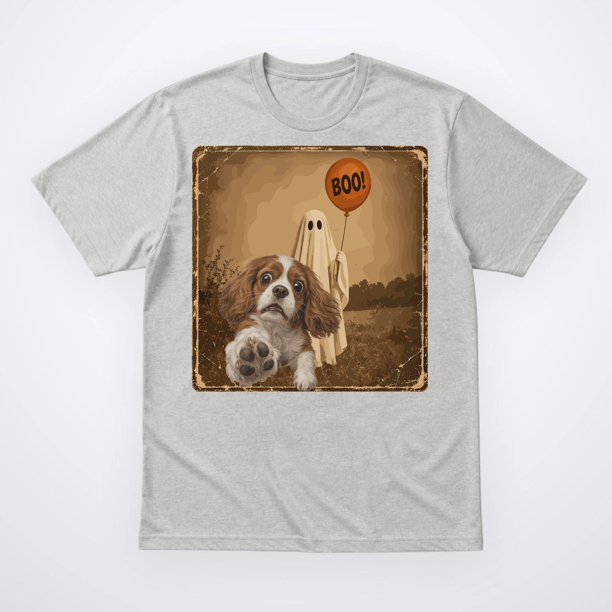 Custom Halloween Dog Portrait Personalized Pet Halloween Spooky Season Men's T-Shirt - Front