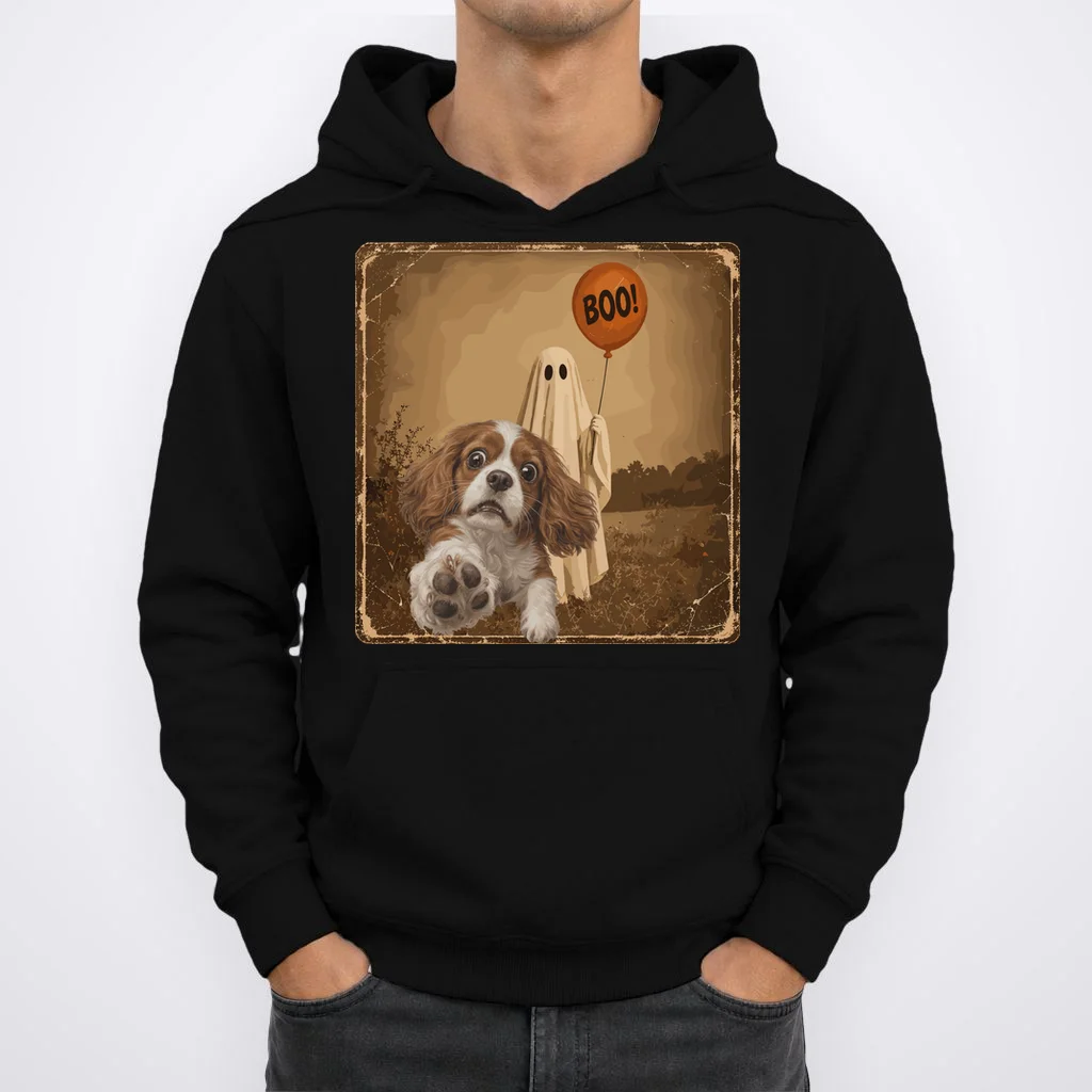 Custom Halloween Dog Portrait Personalized Pet Halloween Spooky Season Men's Hoodie - Front 1