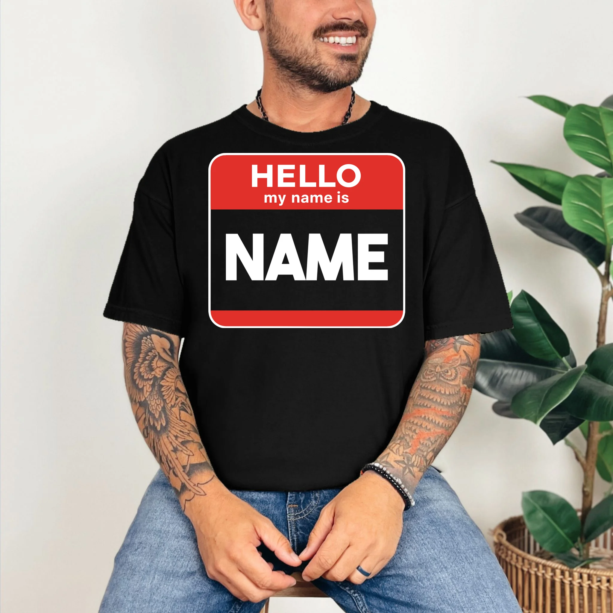 Hello My Name Is Custom Name Funny Personalized T-Shirt - Front 2