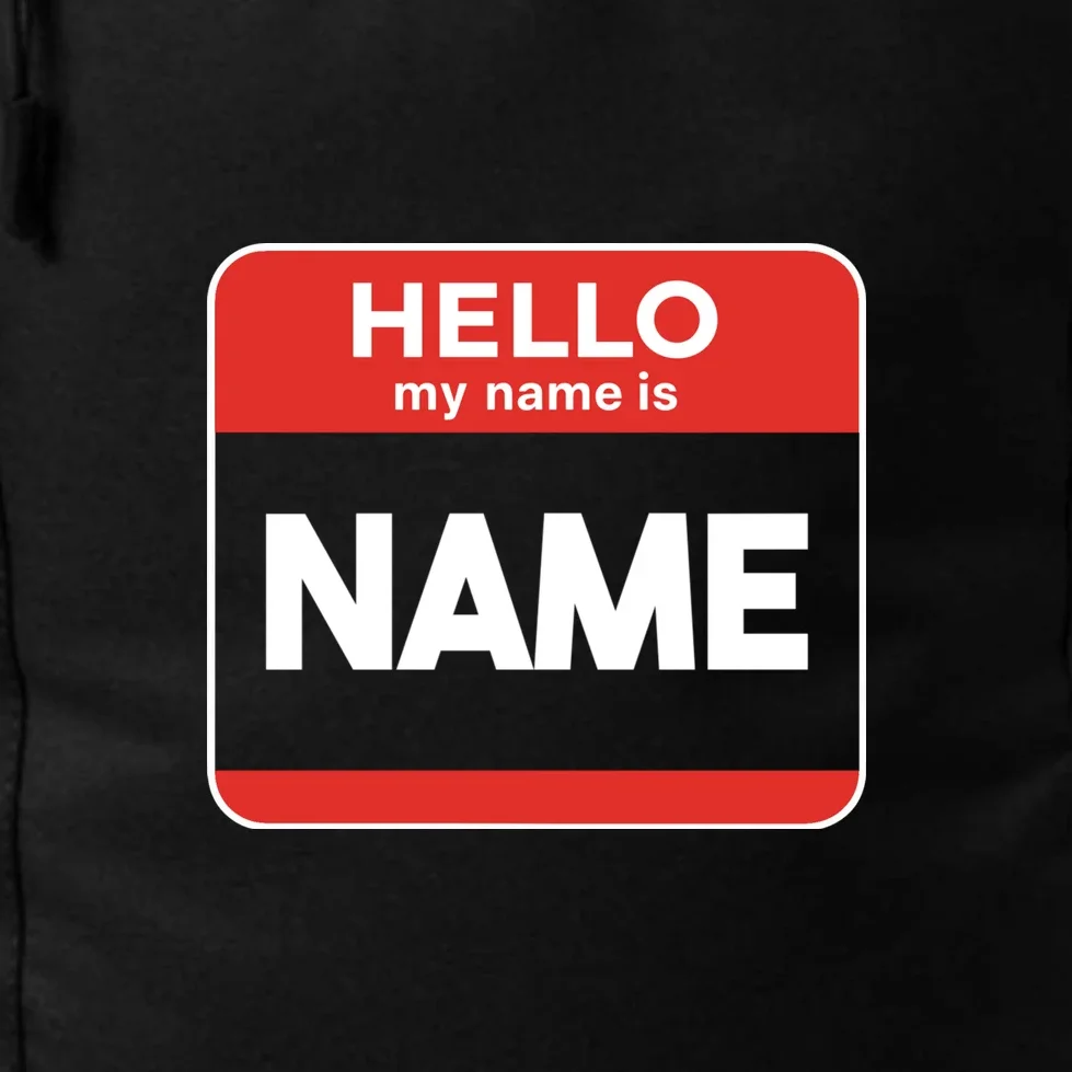 Hello My Name Is Custom Name Funny Personalized Backpack - Front - Close-up