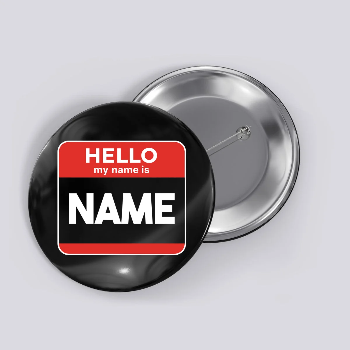 Hello My Name Is Custom Name Funny Personalized Button - Front
