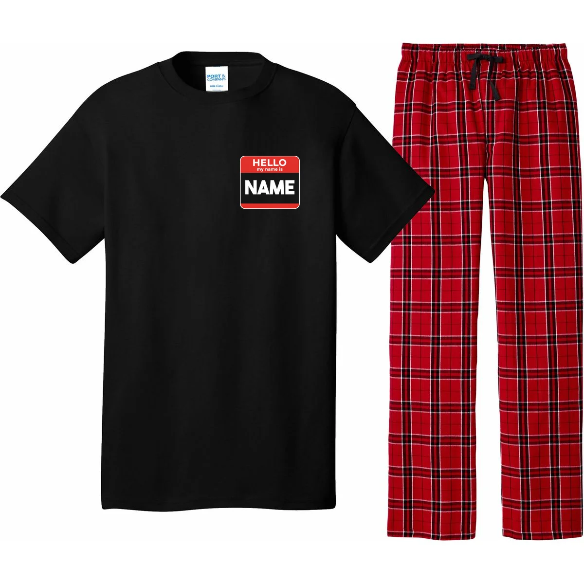 Hello My Name Is Custom Name Funny Personalized Pajama Set - Front