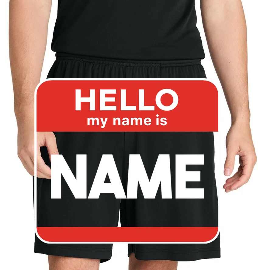 Hello My Name Is Custom Name Funny Personalized Men's Shorts - Front 1