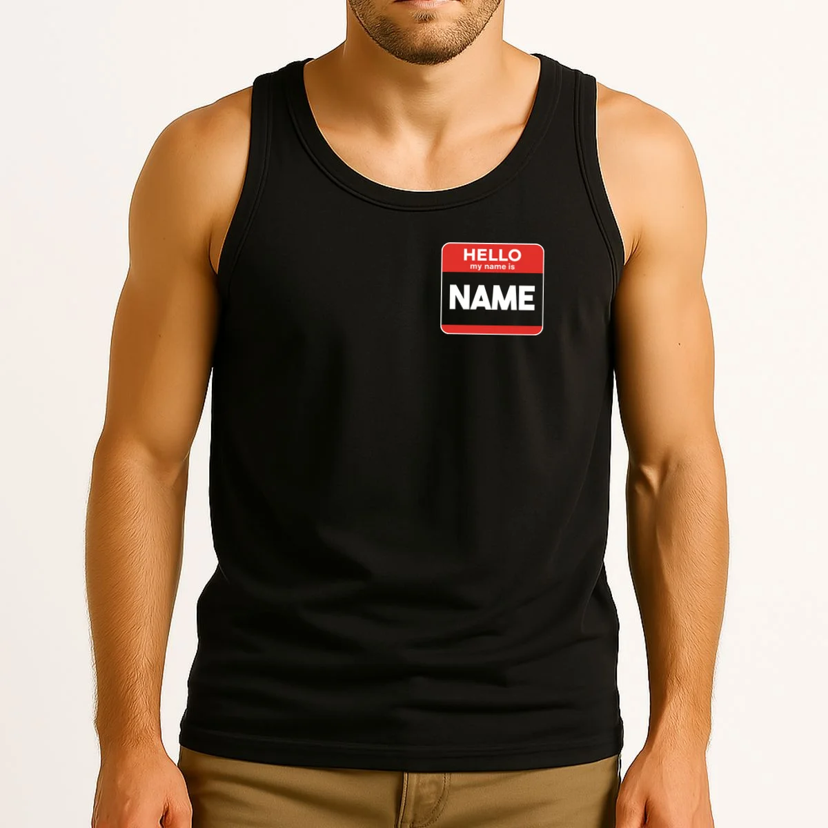Hello My Name Is Custom Name Funny Personalized Tank Top - Front 2