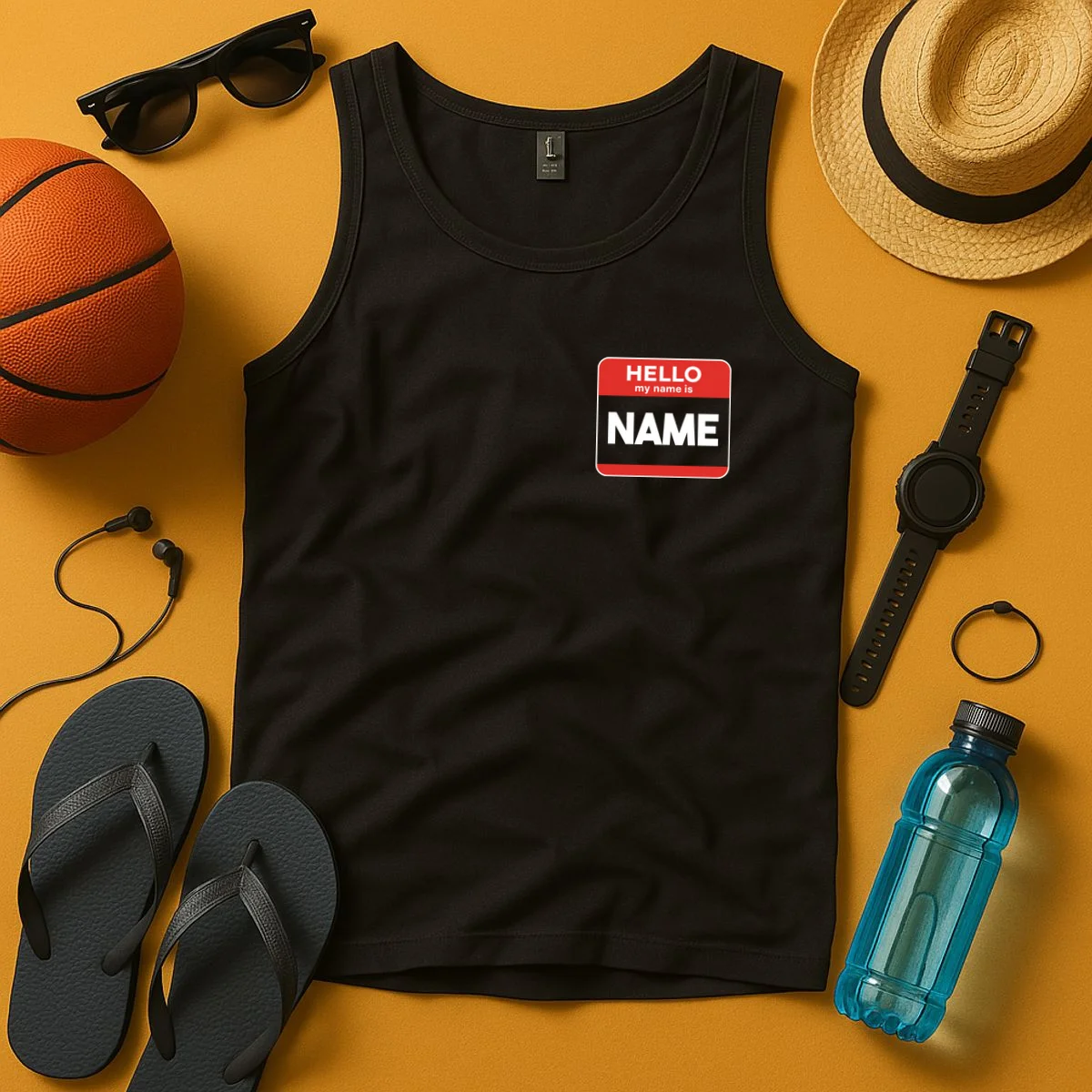 Hello My Name Is Custom Name Funny Personalized Tank Top - Front 3