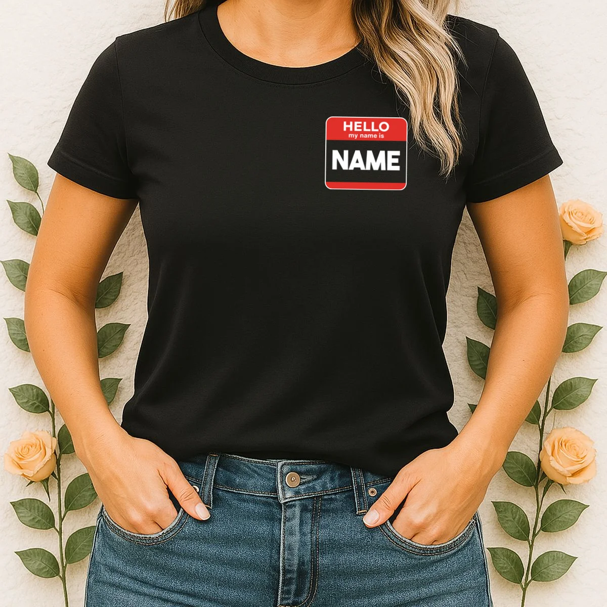 Hello My Name Is Custom Name Funny Personalized Women's T-Shirt - Front 1
