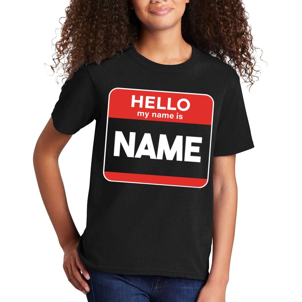 Hello My Name Is Custom Name Funny Personalized Kids T-Shirt - Front 1