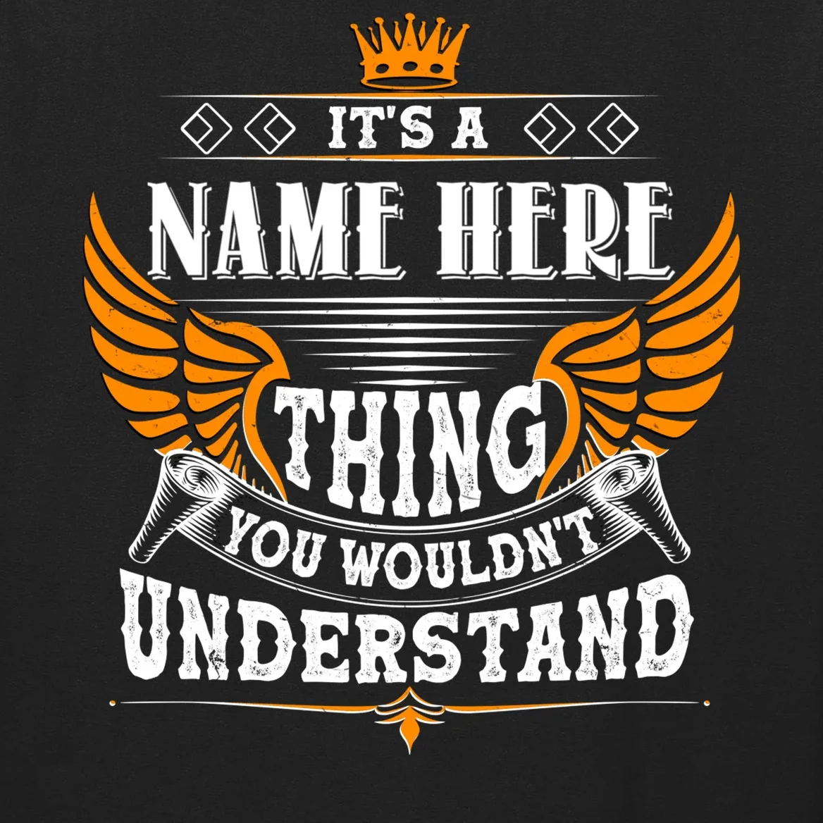 Custom It's A Name Thing You Wouldn't Understand Personalized Text Men's Long Sleeve Shirt - Front - Close-up