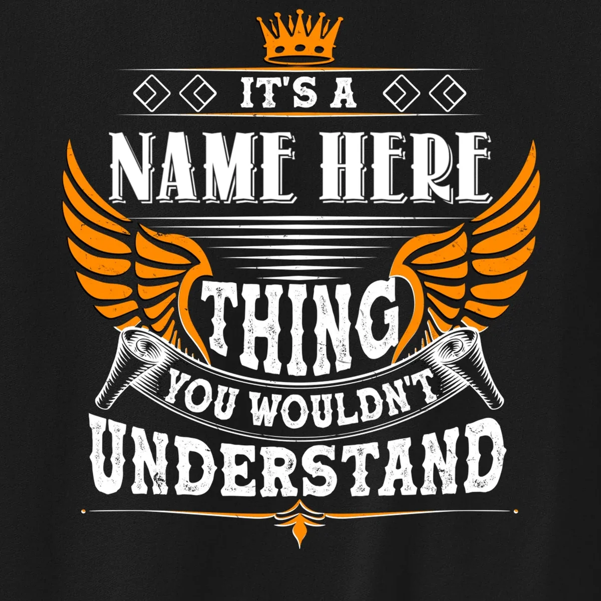 Custom It's A Name Thing You Wouldn't Understand Personalized Text Men's Sweatshirt - Front - Close-up