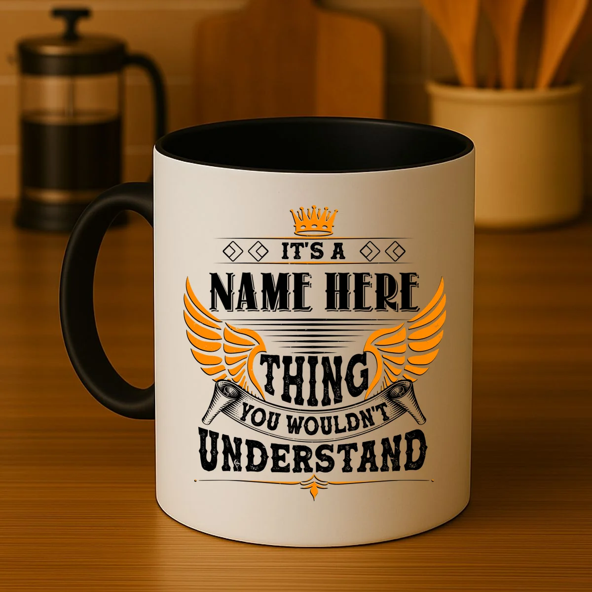 Custom It's A Name Thing You Wouldn't Understand Personalized Text Coffee Mug - Front 3