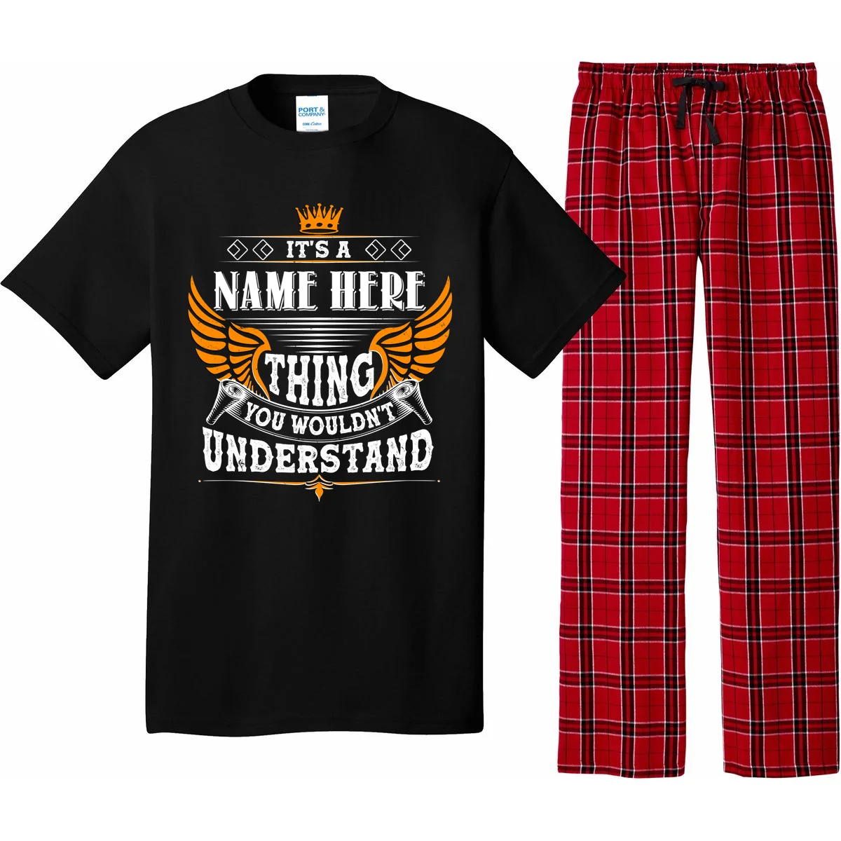Custom It's A Name Thing You Wouldn't Understand Personalized Text Pajama Set - Front