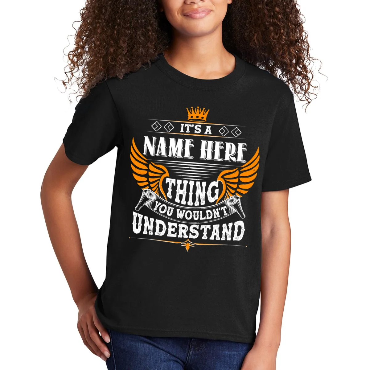 Custom It's A Name Thing You Wouldn't Understand Personalized Text Kids T-Shirt - Front 1
