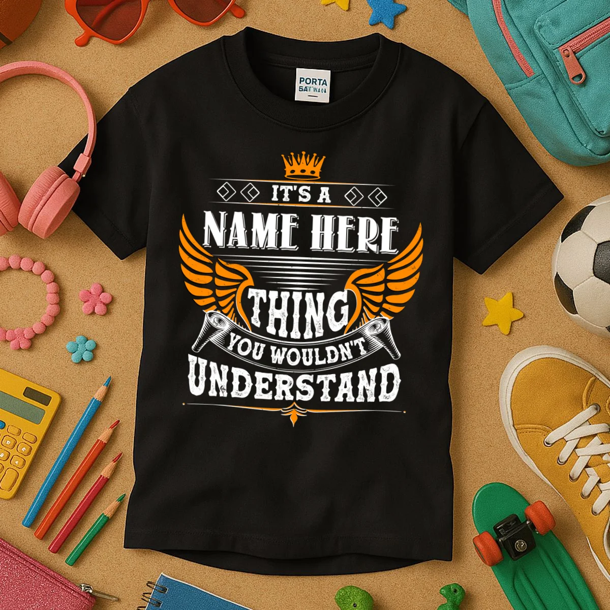 Custom It's A Name Thing You Wouldn't Understand Personalized Text Kids T-Shirt - Front 2