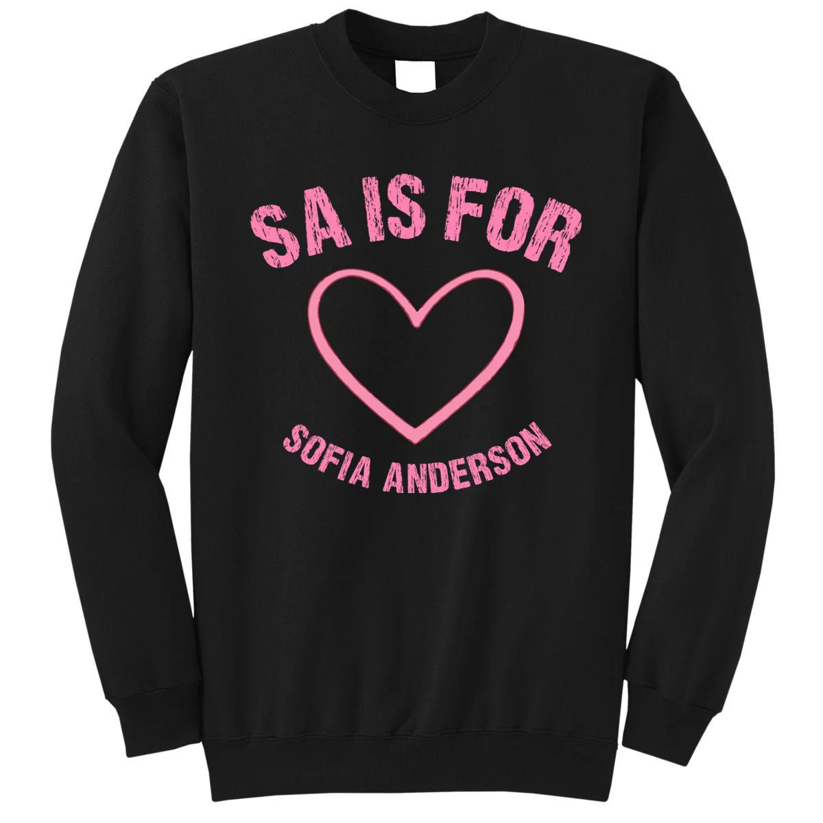 Custom Initial Name Kids T Shirt, Personalized Pink Heart Toddler T-Shirt for Girls Sweatshirt - Front