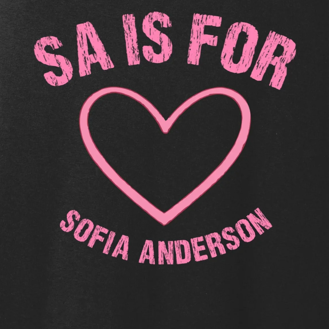 Custom Initial Name Kids T Shirt, Personalized Pink Heart Toddler T-Shirt for Girls Women's Tank Top - Front - Close-up