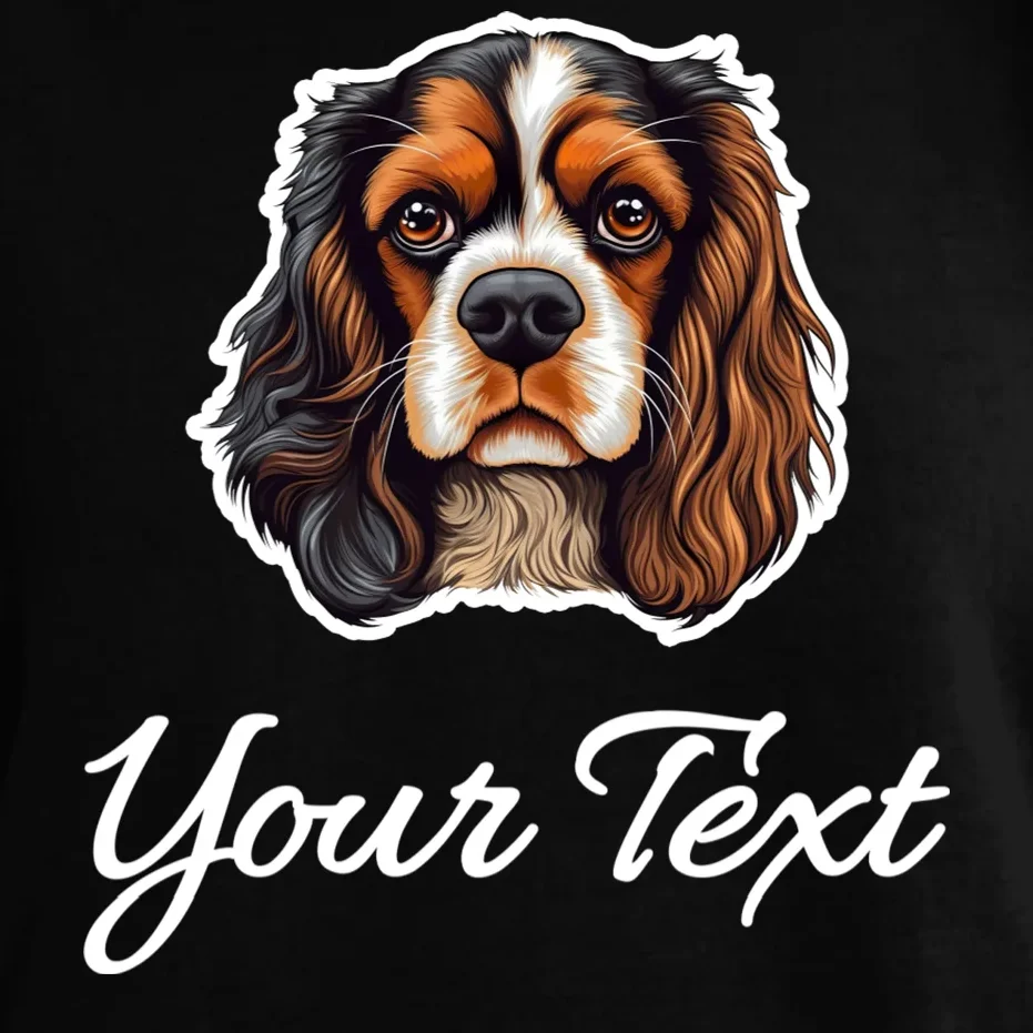 Cavalier King Charles Spaniel Custom Text Personalized Comfort Colors Unisex T-Shirt - Front - Close-up