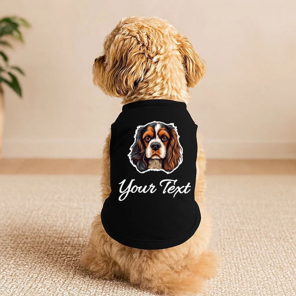 Cavalier King Charles Spaniel Custom Text Personalized Doggie Tank - Front 1