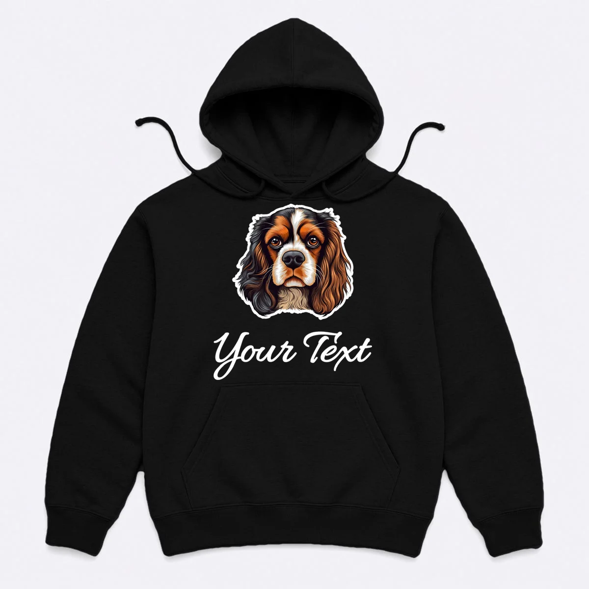 Cavalier King Charles Spaniel Custom Text Personalized Hoodie - Front