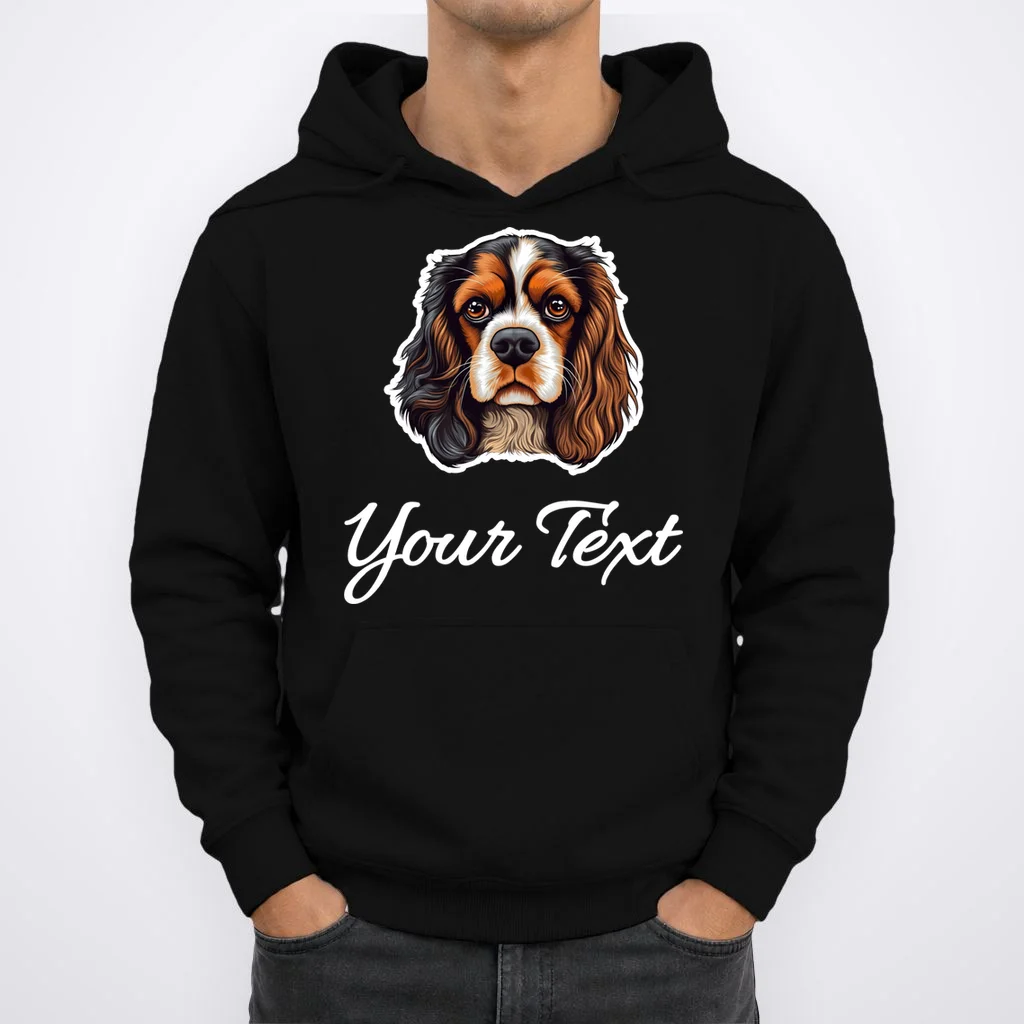Cavalier King Charles Spaniel Custom Text Personalized Hoodie - Front 1
