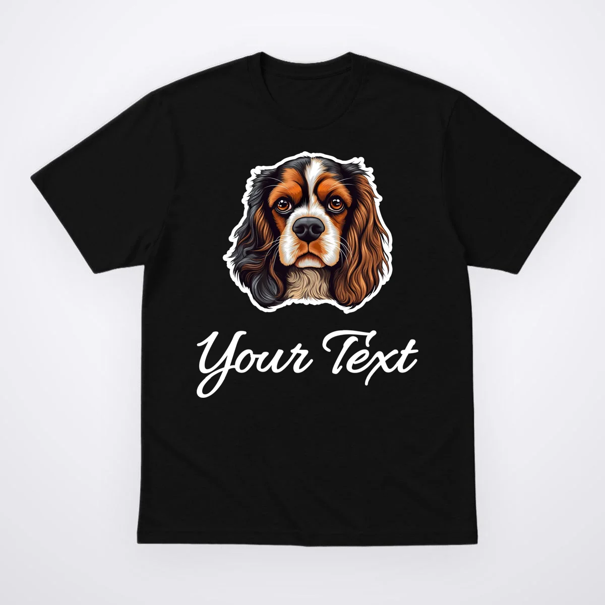 Cavalier King Charles Spaniel Custom Text Personalized T-Shirt - Front