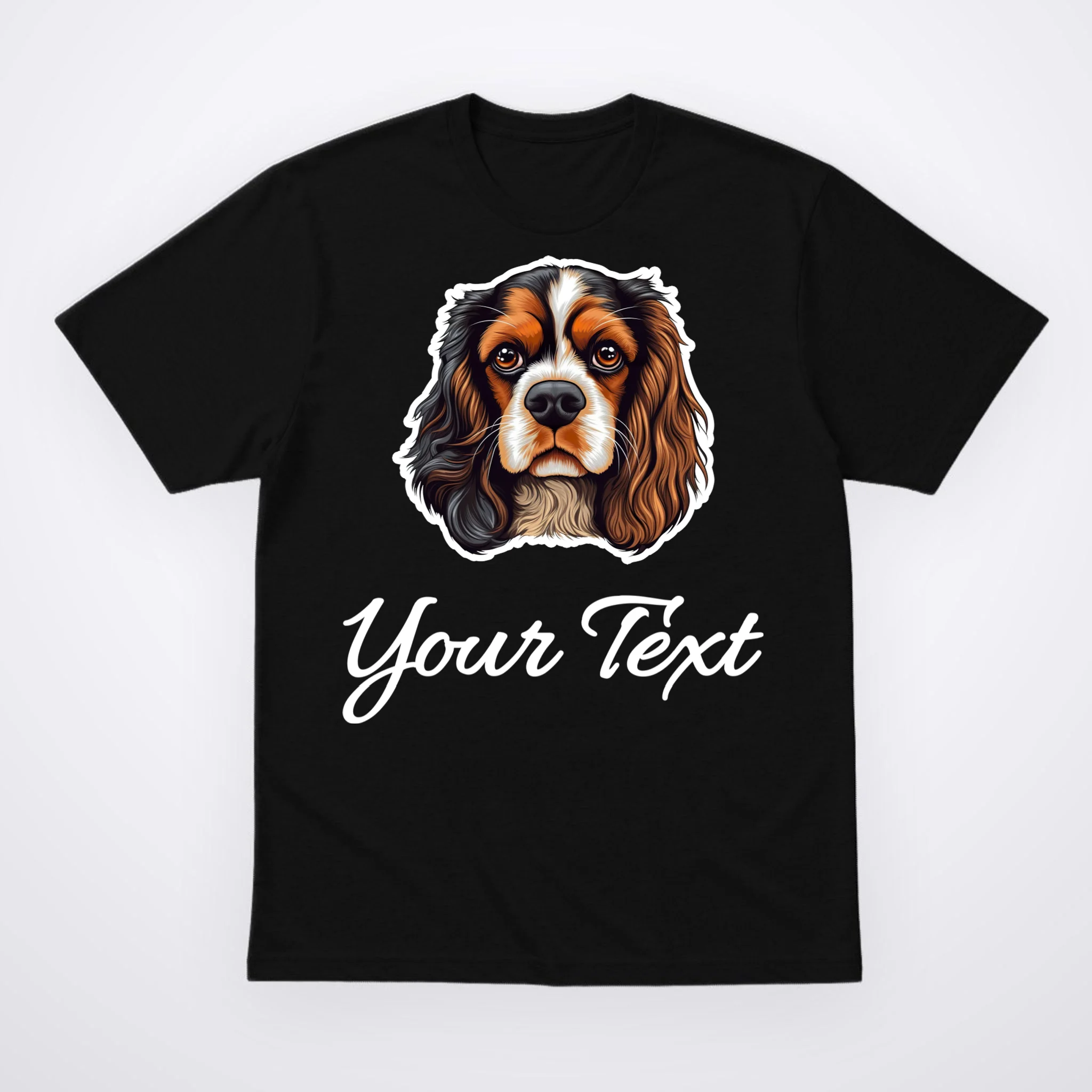 Cavalier King Charles Spaniel Custom Text Personalized Men's T-Shirt - Front