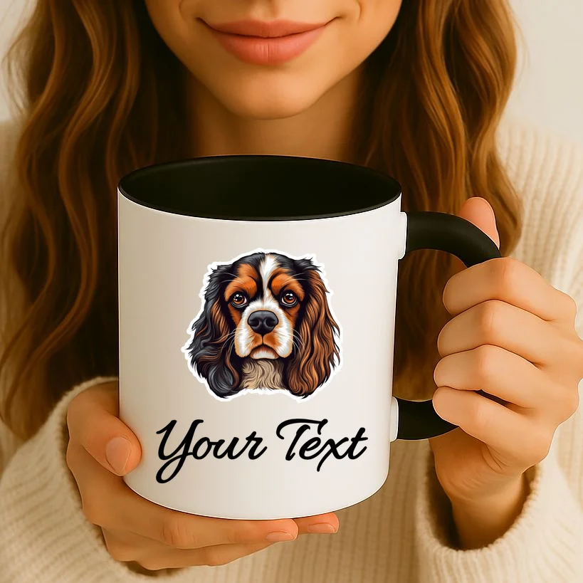 Cavalier King Charles Spaniel Custom Text Personalized Coffee Mug - Front 2